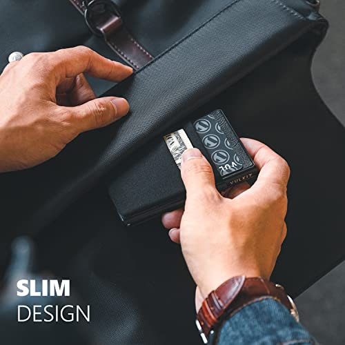 VULKIT Minimalist Wallet with ID Window & EDC Pocket Pop Up Card Holder RFID Blocking Slim Wallet Design for Airtag Cash Coins & Credit Cards4