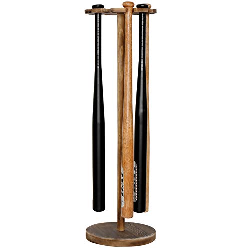 MyGift Rustic Wood Freestanding Baseball Bat Display Rack, Holds 9 Bats MyGift Rustic Wood Freestanding Baseball Bat Display Rack, Holds 9 Bats