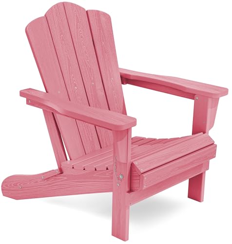 KINGYES Folding Adirondack Chair, HDPE All-Weather...