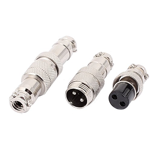uxcell 2 pares conector aviación macho y hembra 16mm GX16-2 miniatura 2