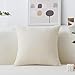 HOME BRILLIANT Super Soft Plush Corduroy Solid Textured Large Throw Euro Pillow Sham Cushion Cover for Couch Floor, 26 x 26(66cm), Cream Cheese