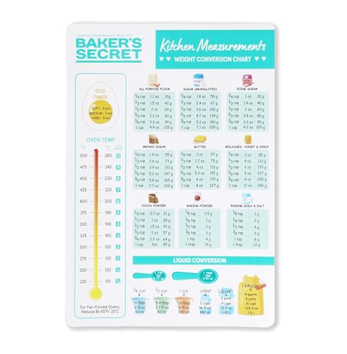 Comparison: Best Roaster Oven Cooking Times Chart 6 Baker's Secret Kitchen Conversion Chart Magnet, Magnetic Baking and Cooking Conversion Chart – Kitchen Measurement Guide for Volume, Weight & Temperature, Easy-to-Read & Durable