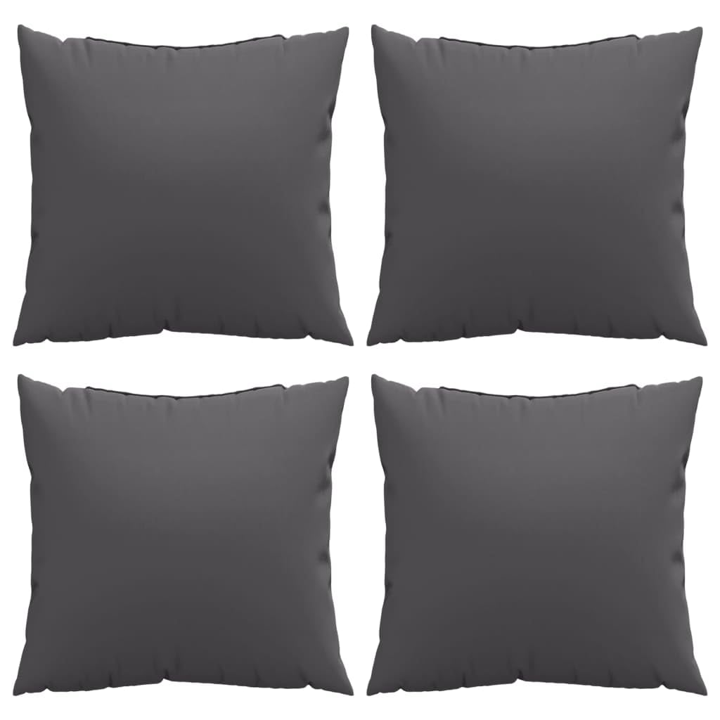 Sofakissen 4er Set Anthrazit 60x60 cm aus 100% Polyester und Hohlfaser Weiche Couchkissen mit Modernem Design Robustes Material für Garten Balkon Wohnzimmer Sitzbank und Lounge