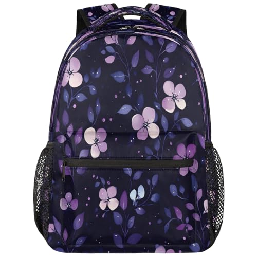 Sac à dos ordinateur portable à fleurs violettes pour le travail