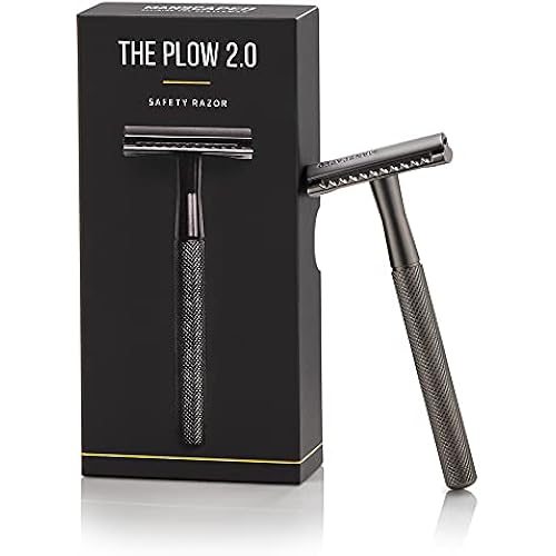 MANSCAPED® The Plow® 2.0 Premium Single Blade Double-Edged Safety Face Razor for Men