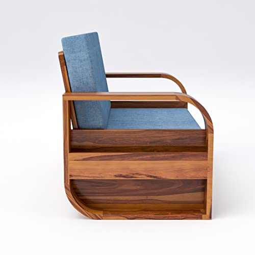 Image of Douceur Furnitures Solid Sheesham Wood 2 Seater Sofas | Two Seater Sofa for Living Room, Cafe, Office | (Design-6)