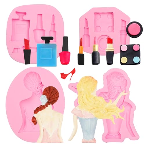 Moules en silicone pour filles, design de maquillage, moules à chocolat, rouge à lèvres, parfum,...