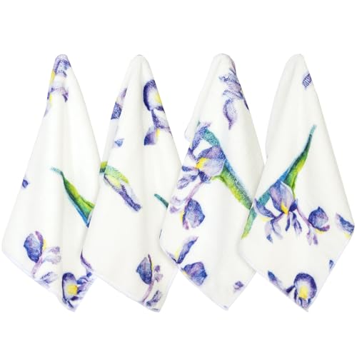 PHOGARY Lingette Démaquillante Lavable en Microfibre, 4 Serviette Visage Skincare, Lingettes Petite Serviette Main Gant de Toilette Microfibre Chiffon, Douces pour la Peau (30,5 x 35,6 cm)