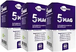 Combo 3x Magnésio 5MAG– 60 Cápsulas | Vitalidade, Relaxamento e Bem-Estar