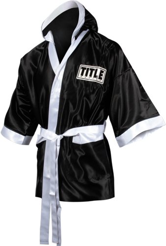 TITLE Stock Fingertip Robe (Black/White, XX-Large)