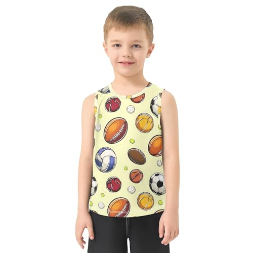 Boys' Tank Top Shirt Rugby Baseball Football Pattern Sleeveless T-Shirts2