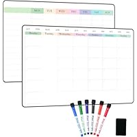 POPRUN Self Adhesive Whiteboard Weekly and Mothly Family Planner for Fridge and Wall & Fridge