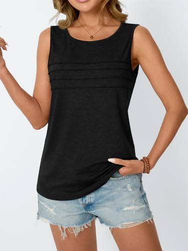 AUTOMET Womens Tank Tops 2025 Summer Dressy Casual Blouses Sleeveless Flowy Crewneck Outfits Basic Trendy Clothes2