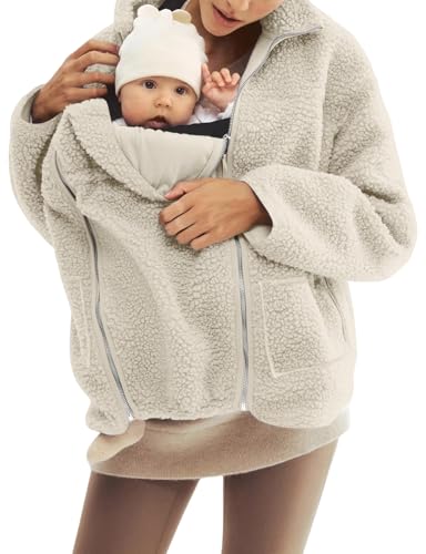 Mywinway Maternity Coat 2025 Fall Winter Mom Cozy Carrier Fleece