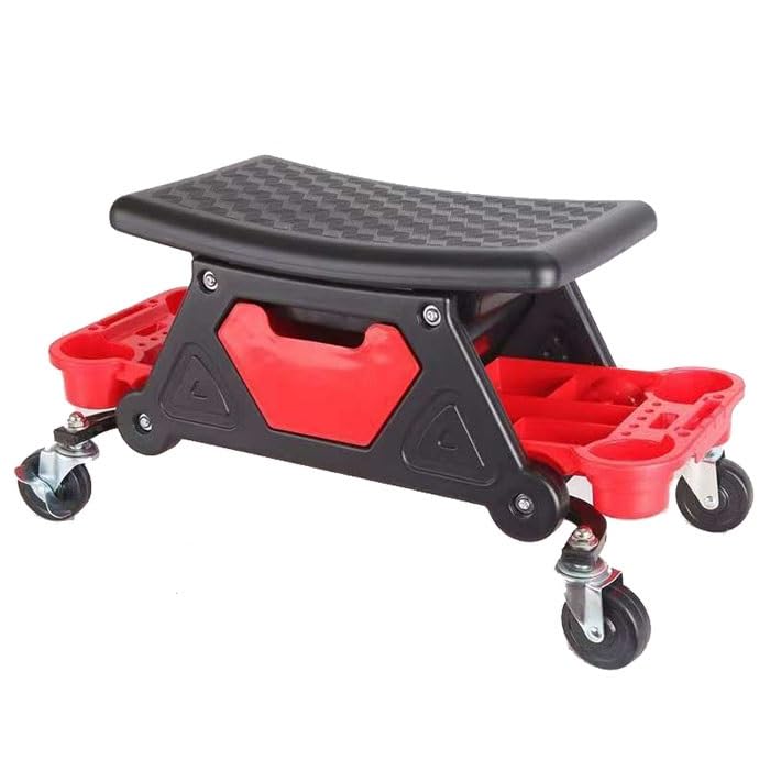 Seggiolino meccanico con ruote e vassoi per utensili, carrello a rulli per lavori pesanti, per casa, garage e automotive, supporta fino a 136 kg