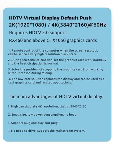 Émulateur d'affichage hôte HDMI 4K : idéal pour le streaming et le télétravail - 3