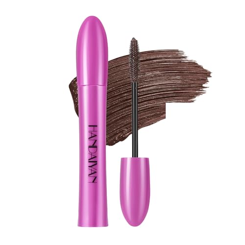 Brown-2 Mascara imperméable, Mascara imperméable, Mascara volumisant recourbant allongeant longue tenue pour le maquillage de Noël, Halloween, fêtes, mariages