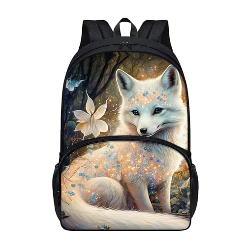 School Backpack for Boys Kids Fox Elementary Bookbag Teen Girls Durable Back to School Book Bag Lightweight Daypack