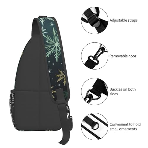 Bolso cruzado con patrón de copo de nieve navideño miniatura 5