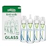 Dr. Brown’s Natural Flow Anti-Colic Options+ Narrow Glass Baby Bottle 8 oz/250 mL, with Level 1 Slow Flow Nipple, 4 Pack, 0m+