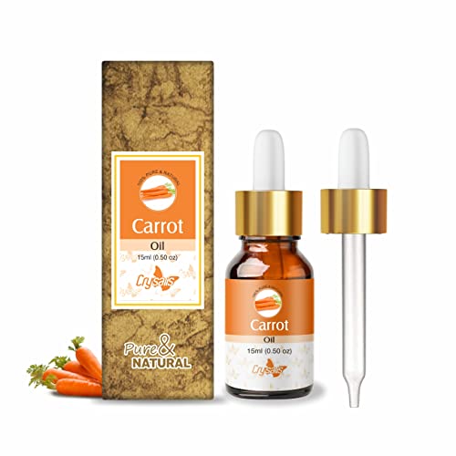 Image of Crysalis Carrot 100% Pure & Natural Carrier Oil Undiluted Cold-pressed Daucus carota Organic Standard for Skin & Haircare Fights Wrinkles & Free Radicals Rejuvenates Skin Tone & Hair Growth- 15 ML