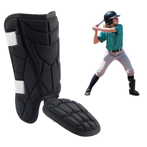 NVAAV Baseball Leg Guard, Softball Batter's Shin and Foot Shield with Adjustable Straps, Breathable and Impact Resistant, Suitable for Both Left and Right Feet, Youth Size