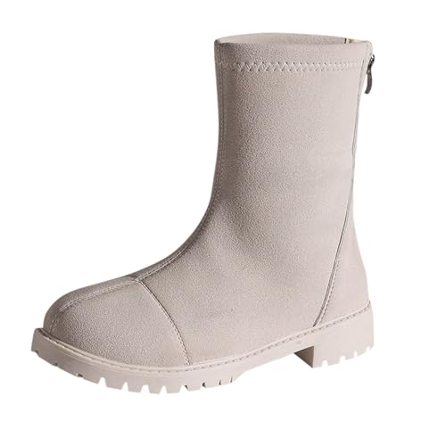 Bottines à bout rond avec fermeture éclair facile | Talon bas stable