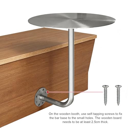 Mesa de cafetería y restaurante de pared con patas de acero 6