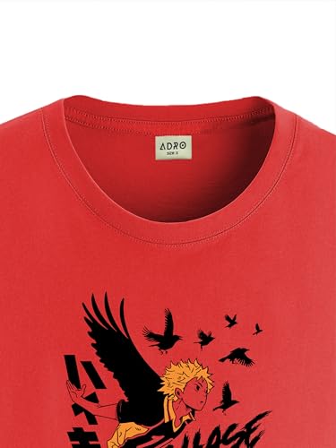 Image of ADRO Men's Cotton Comfort Fit Anime T Shirt - Premium Printed Haikyuu Tshirt - Perfect for Haikyuu Fans Print and Comfortable Fit T-Shirt