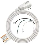 ELEGRP L22620 12AWG Gray LCDI Power Cord Plug for A/C Air Conditioner, E250451 UL Certified, 7.6FT Leakage...
