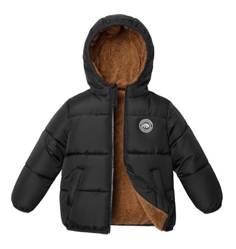 maoo garden Manteau Hiver Fille Doublure Polaire Doudoune Légère Déperlante Pour Tout-Petit Noir...