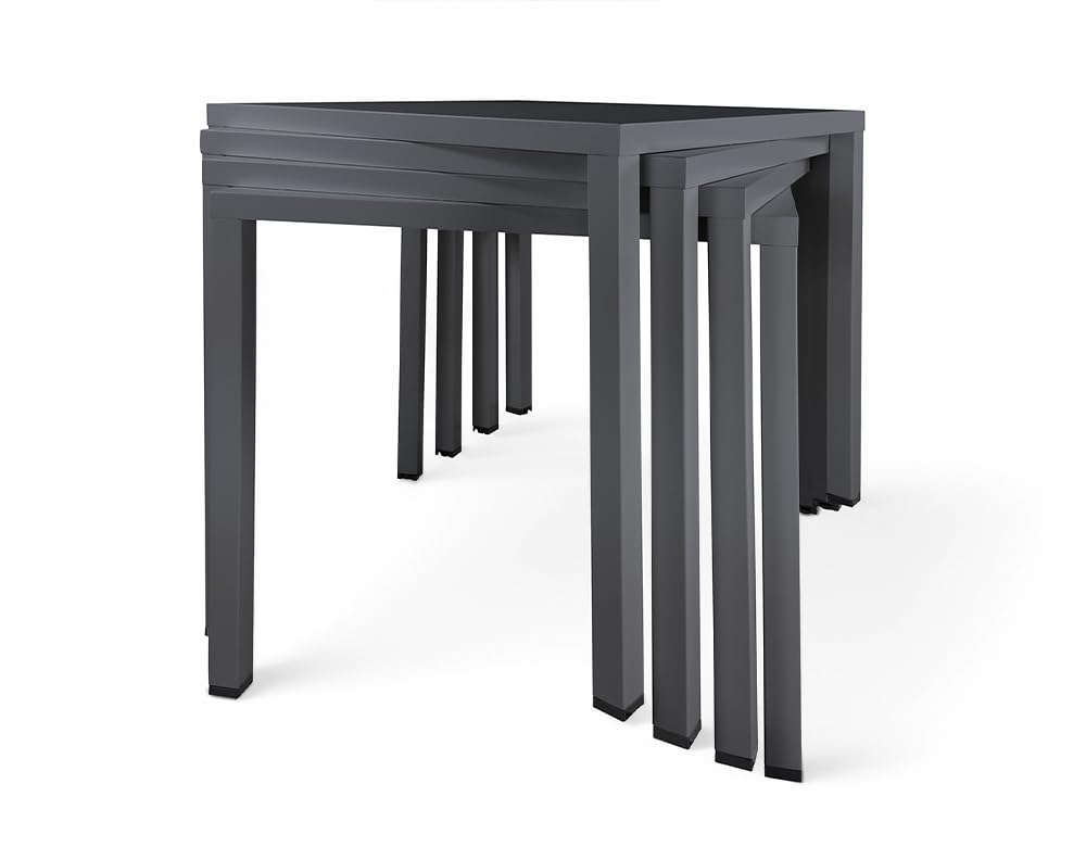 SAMIRA Tavolo da Esterno 70x70 cm Tavolo da Giardino Alan (Grigio Antracite)