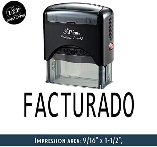 Tampon en caoutchouc Shiny S-842 FACTURADO avec cassette d'encre noire