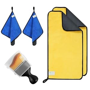 KDUHQK Mikrofaser Auto-Reinigungsset, 4 Stück