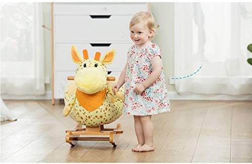 ZHANGYUEFEIFZ Schaukelpferd Plüsch Schaukeltier Pferd Rocking Horse Kinder Kreative Gelbe Musik Trojan Baby Spielzeug… – Bild 5