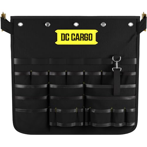 DC Cargo Mall E Track Hanging Pocket Tool Organizer - 21 Assorted-Size Pockets and Loops, E-Track Accessories for Enclosed Trailer, Workshop, & Garage