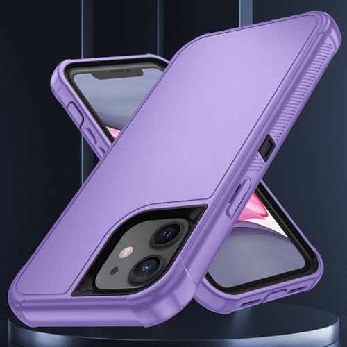 Image of SunStory Compatible with iPhone 11 Case with HD Screen Protector, 3-Layer Heavy Duty Full-Body Cover,3 in 1 Hybrid Protective Case for iPhone 11 6.1 inch,Violet