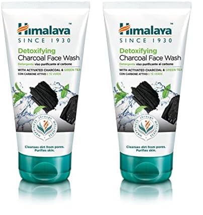 Detoxifying Charcoal Face Wash with the Goodness of Green Tea and Coconut Charcoal Powder, Removes Dirt and Purifies the Skin, Leaving It Clean and Refreshed - 150 ml (Pack of 2)