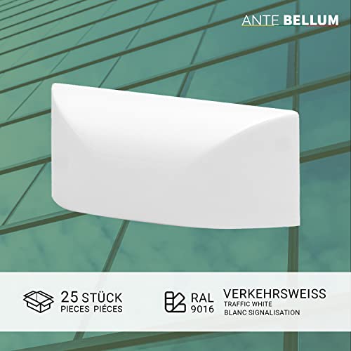 Ante bellum 30mm Fenster Wasserschlitzkappen 20 Stück, Fensterabflusslochkappen für effektive Entwässerung - Verhindern Sie Wasserschäden und Schwitzwasser an Ihren Fenstern (Weiss RAL9016)