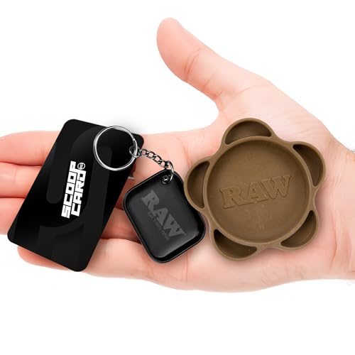 RAW Gripper Grinder - Spice Mill - Medium Grind V2 + RAW Tiny Matte Black Murder'd Tray KeyChain - Unique Collectible - Image 2