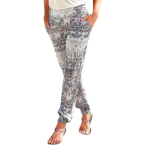 Preisvergleich Produktbild Huya Damenhose Print Lose Casual Gummiband Sport Laufen Freizeithose