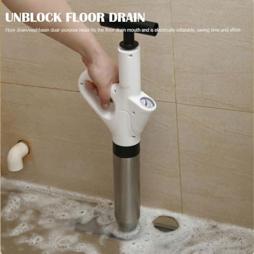 Toiletplunjer, toiletklompenverwijderaar, gereedschap voor het verwijderen van afvoerverstoppingen, hogedrukblasterbarometer, met Dra Realtime afvoer - Image 6