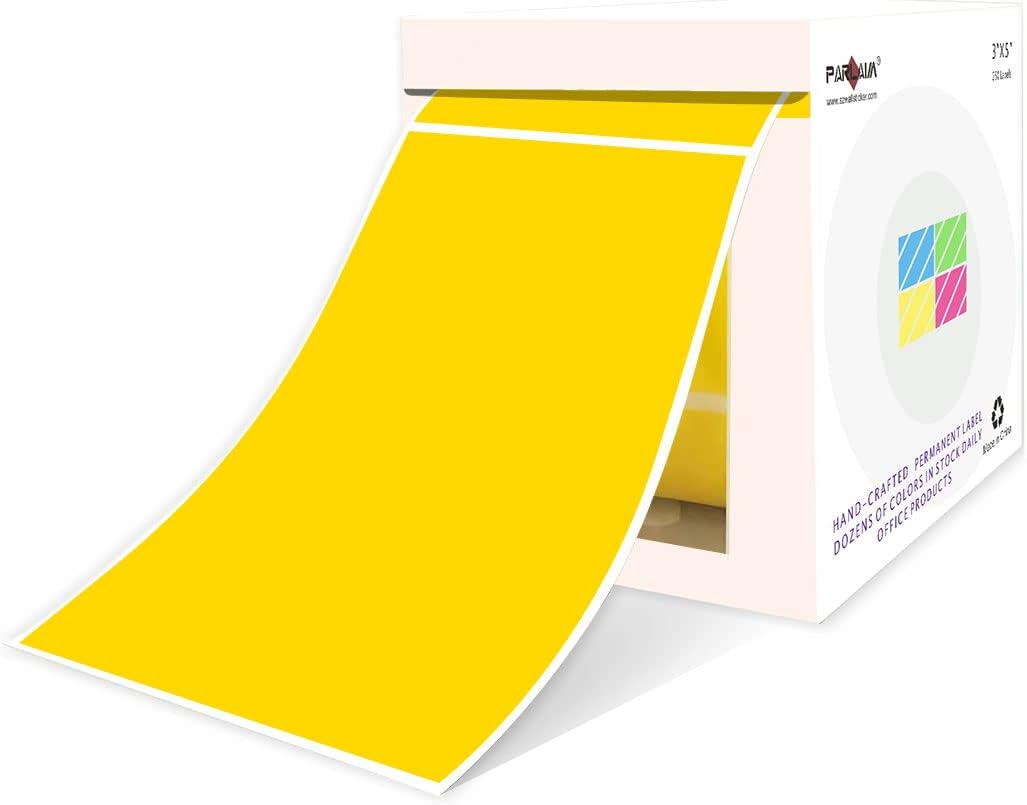 250 Gold Rectangle Color Coding Stickers - 3x5 Inch Labels For Moving & Organization