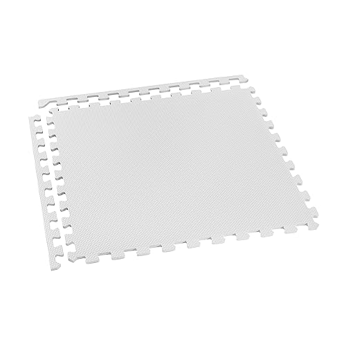 Image of We Sell Mats 1 /2 Inch Thickness Multipurpose EVA Foam Floor Tiles, Interlocking Floor Mat for Indoor Gym and Home Use, 24 in x 24 in, White, 24 Square Feet (6 Tiles) (24-13M)