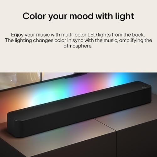 Image of LG SF1A 30 Watts 2.0 Channel Mood Lighting, Compact Size Soundbar with Bluetooth Wireless Connectivity (Black)