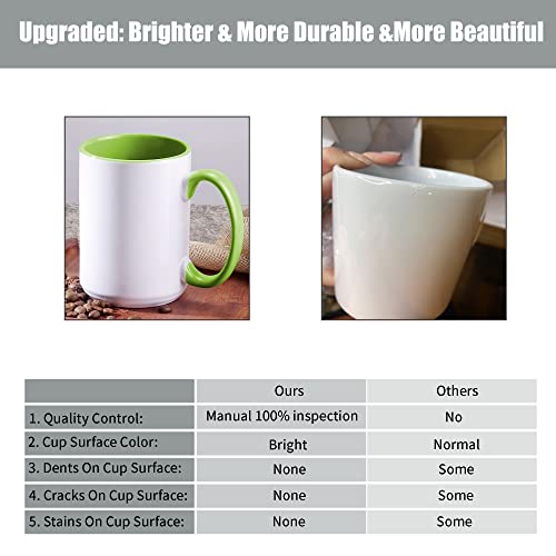 Sublimation Mugs 15 oz Set of 12 Bulk Coffee Mugs with Box Sublimation Blanks Tazas Para Sublimar Coffee Cups 6 White and 6 Black