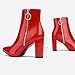 DREAM PAIRS Women's Chunky Heel Ankle Booties Pointed Toe Short Boots,Size 10,Red/Pat-3,SIANNA