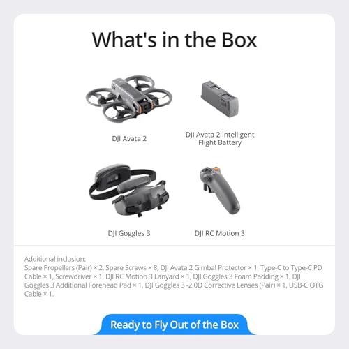 DJI Avata 2 Fly More Combo (1 Battery), FPV Drone With Camera 4K | Includes Goggles 3 & RC Motion 3, Immersive Flight Experience, Built-in Propeller Guard, Easy Flip/Roll - image 7