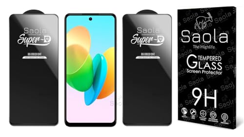 Image of Saola HD Clear Tempered Glass for Tecno Spark 20P | High Strength 9H Protection, Smooth Touch, Full Coverage Screen Guard, 2-Step Installation Kit | Quick & Easy Application (Pack of 2)
