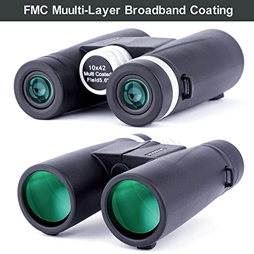 Ferngläser für Erwachsene, 10x42 Kompakte Jagd-Ferngläser Großes Okular-Fernglas für Vogel, die Jagd-Outdoor-Sportarten… – Bild 3